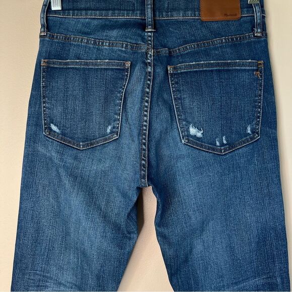 Madewell High-Riser Skinny Distressed Ripped Medium Wash Boot Jeans Size 28 Tall - Picture 9 of 15
